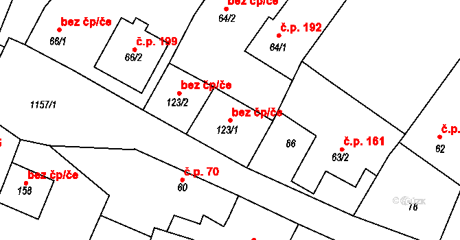 Výčapy 41529952 na parcele st. 123/1 v KÚ Výčapy, Katastrální mapa