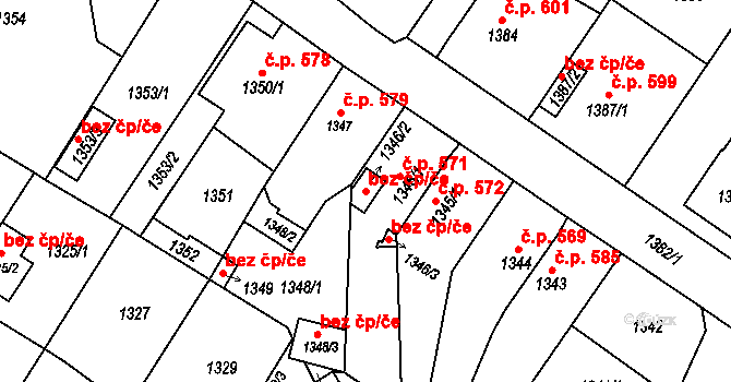 Chabařovice 44729952 na parcele st. 1346/2 v KÚ Chabařovice, Katastrální mapa