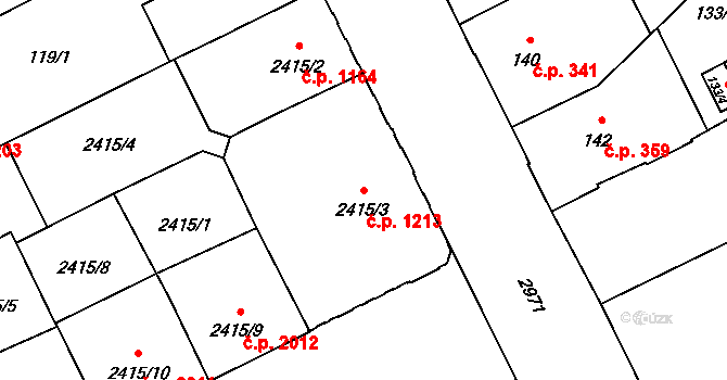 Předměstí 1213, Opava na parcele st. 2415/3 v KÚ Opava-Předměstí, Katastrální mapa