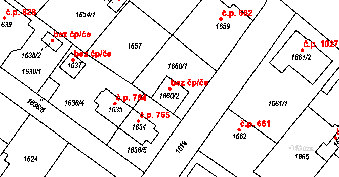 Jemnice 46407952 na parcele st. 1660/2 v KÚ Jemnice, Katastrální mapa