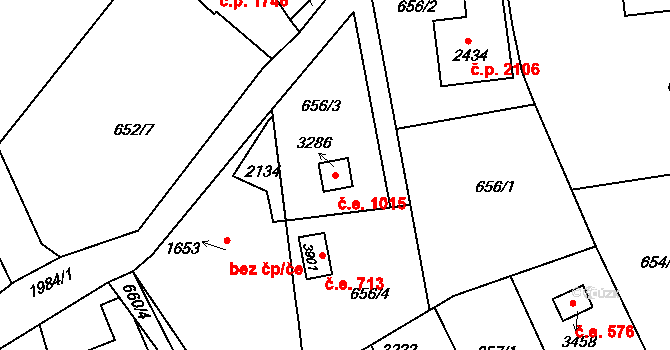 Náchod 1015 na parcele st. 3286 v KÚ Náchod, Katastrální mapa