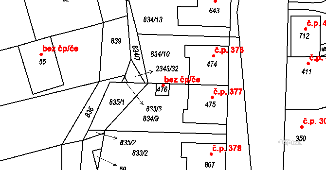 Křepice 48033952 na parcele st. 476 v KÚ Křepice u Hustopečí, Katastrální mapa