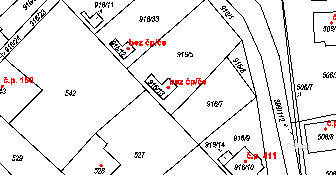 Chlumec 48438952 na parcele st. 916/13 v KÚ Chlumec u Chabařovic, Katastrální mapa