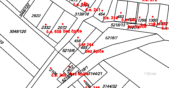 Velké Bílovice 49833952 na parcele st. 455 v KÚ Velké Bílovice, Katastrální mapa