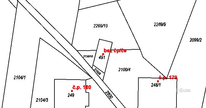 Oldřiš 50150952 na parcele st. 491 v KÚ Oldřiš u Poličky, Katastrální mapa