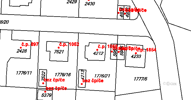 Havlíčkův Brod 1068 na parcele st. 4212 v KÚ Havlíčkův Brod, Katastrální mapa