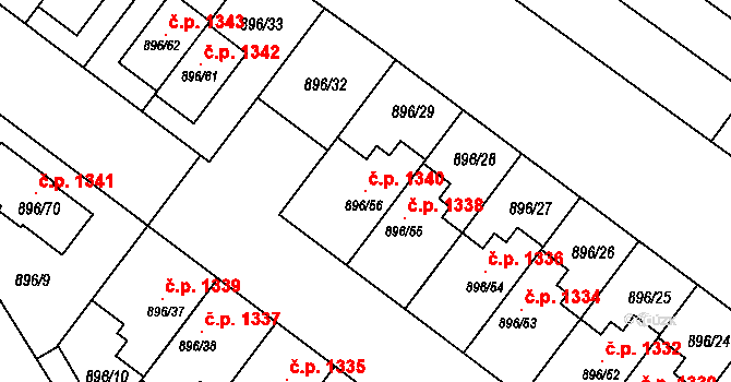 Svatobořice 1340, Svatobořice-Mistřín na parcele st. 896/56 v KÚ Svatobořice, Katastrální mapa
