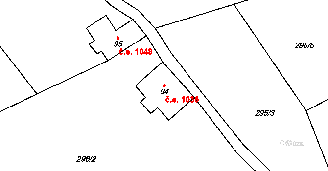 Rejdice 1036, Kořenov na parcele st. 94 v KÚ Rejdice, Katastrální mapa