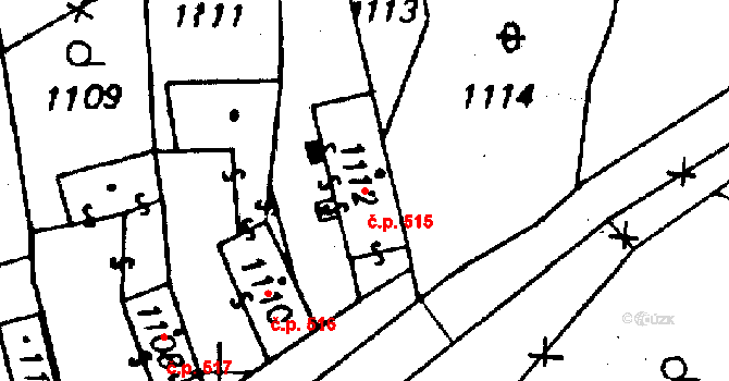 Haukovice 515, Újezd na parcele st. 1112 v KÚ Újezd u Uničova, Katastrální mapa