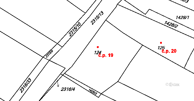Krakovčice 19, Žimutice na parcele st. 124 v KÚ Krakovčice, Katastrální mapa