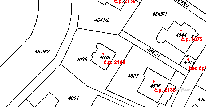 Smíchov 2140, Praha na parcele st. 4638 v KÚ Smíchov, Katastrální mapa