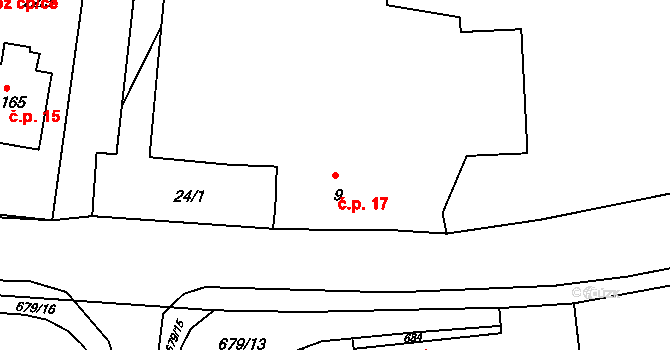 Horní Vlčkovice 17, Vlčkovice v Podkrkonoší na parcele st. 9 v KÚ Horní Vlčkovice, Katastrální mapa