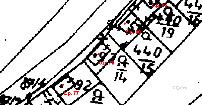 Jemníky 79 na parcele st. 93 v KÚ Jemníky, Katastrální mapa