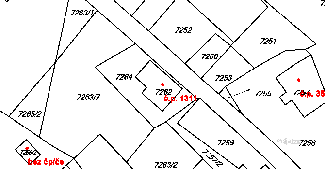 Varnsdorf 1311 na parcele st. 7262 v KÚ Varnsdorf, Katastrální mapa