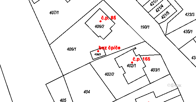 Šenov u Nového Jičína 38964953 na parcele st. 406/3 v KÚ Šenov u Nového Jičína, Katastrální mapa
