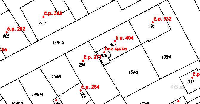 Pardubice 40409953 na parcele st. 976 v KÚ Studánka, Katastrální mapa
