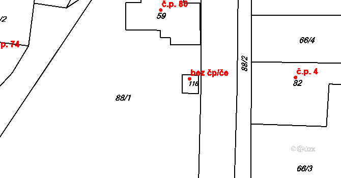 Lipec 42029953 na parcele st. 116 v KÚ Lipec, Katastrální mapa