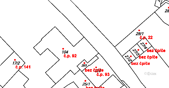 Novosedly nad Nežárkou 42232953 na parcele st. 25/3 v KÚ Novosedly nad Nežárkou, Katastrální mapa