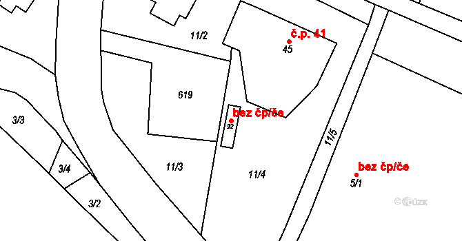 Neratovice 45368953 na parcele st. 92 v KÚ Korycany, Katastrální mapa