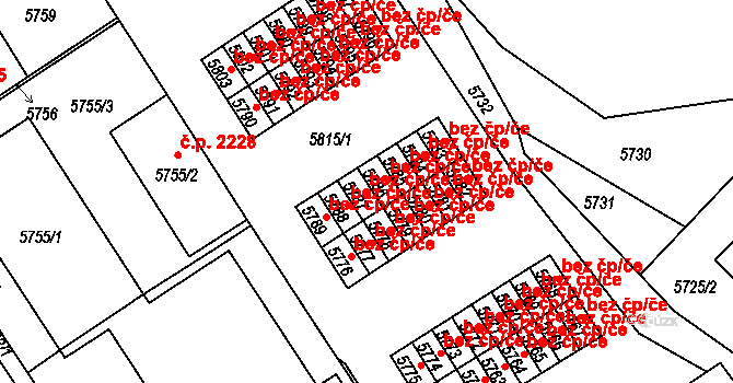 Žďár nad Sázavou 46300953 na parcele st. 5787 v KÚ Město Žďár, Katastrální mapa
