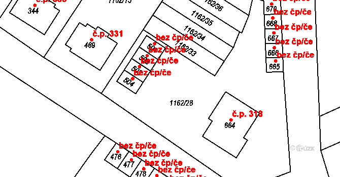 Jevišovice 47486953 na parcele st. 504 v KÚ Jevišovice, Katastrální mapa
