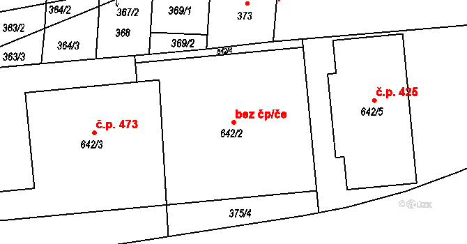 Brno 47961953 na parcele st. 642/2 v KÚ Trnitá, Katastrální mapa
