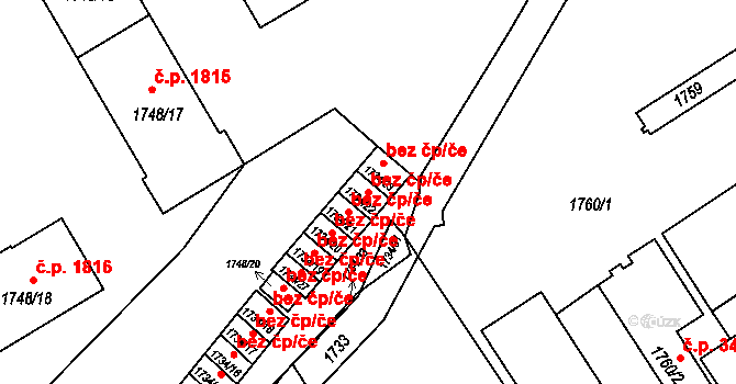 Mizerov 644, Karviná na parcele st. 1734/22 v KÚ Karviná-město, Katastrální mapa