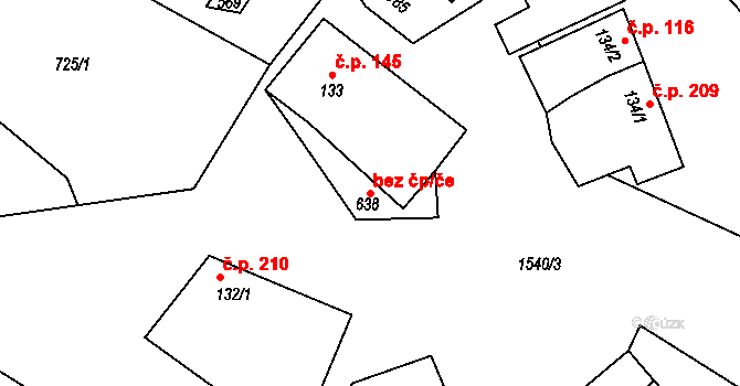 Křepice 48979953 na parcele st. 638 v KÚ Křepice u Hustopečí, Katastrální mapa