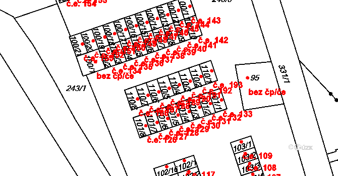 Šumná 189, Litvínov na parcele st. 110/5 v KÚ Šumná u Litvínova, Katastrální mapa