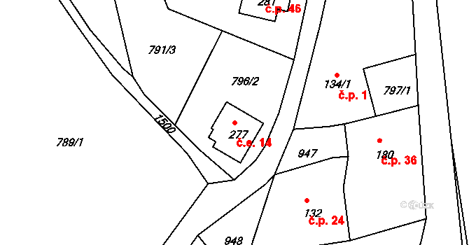 Soutěsky 2, Malá Veleň, Katastrální mapa