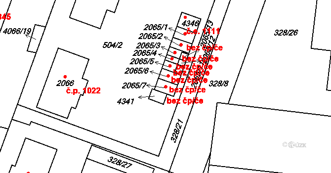 Kyjov 79719953 na parcele st. 2065/7 v KÚ Kyjov, Katastrální mapa