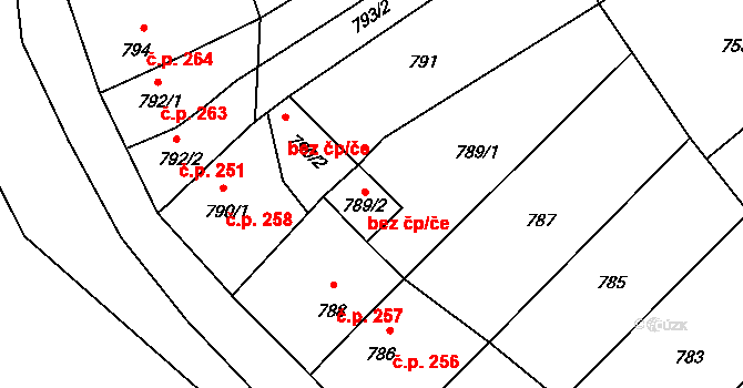 Stonařov 80974953 na parcele st. 789/2 v KÚ Stonařov, Katastrální mapa