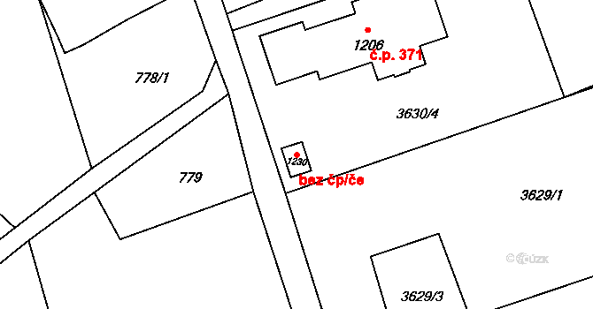 Jílové 88444953 na parcele st. 1230 v KÚ Jílové u Děčína, Katastrální mapa