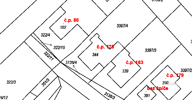 Dlouhá Ves 178, Rychnov nad Kněžnou na parcele st. 344 v KÚ Dlouhá Ves u Rychnova nad Kněžnou, Katastrální mapa