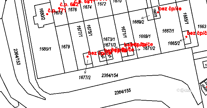 Praha 104257954 na parcele st. 1675/2 v KÚ Kobylisy, Katastrální mapa