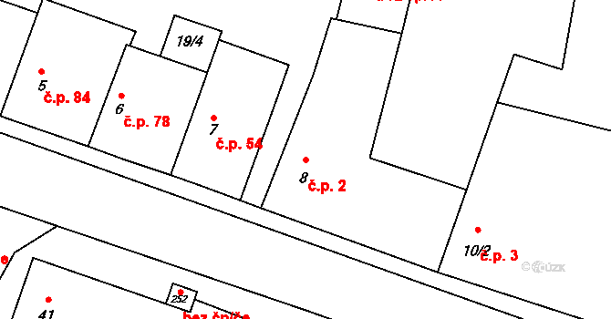 Černuc 2 na parcele st. 8 v KÚ Černuc, Katastrální mapa
