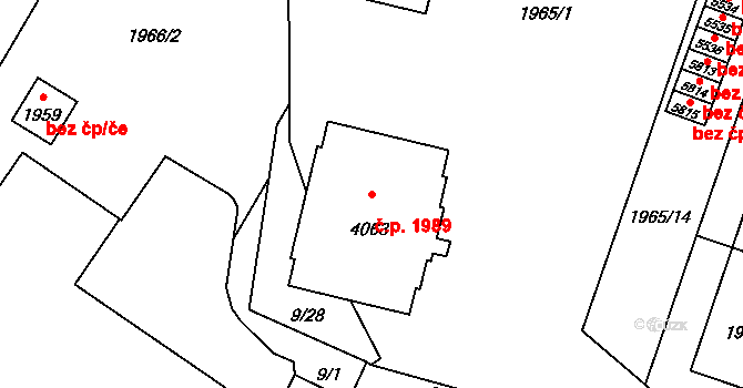 Šumperk 1989 na parcele st. 4063 v KÚ Šumperk, Katastrální mapa