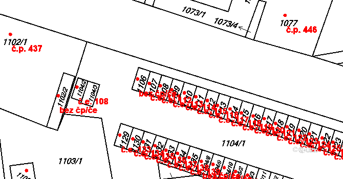 Hrádek nad Nisou 113 na parcele st. 1109 v KÚ Hrádek nad Nisou, Katastrální mapa
