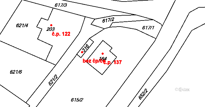 Cerekvice nad Loučnou 137 na parcele st. 164 v KÚ Cerekvice nad Loučnou, Katastrální mapa
