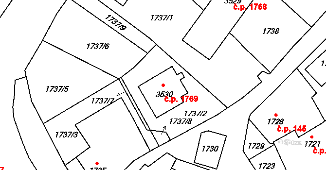 Pelhřimov 1769 na parcele st. 3530 v KÚ Pelhřimov, Katastrální mapa