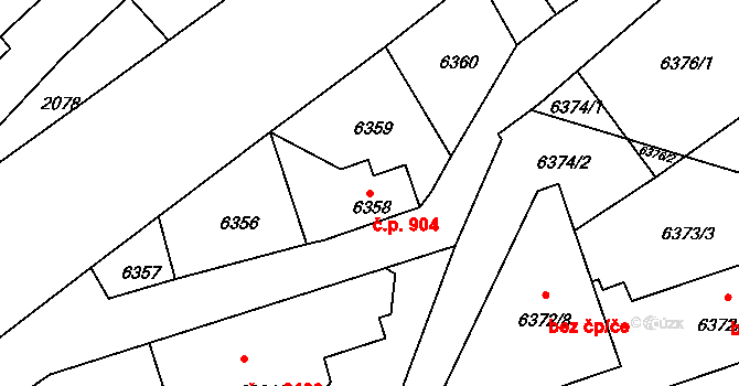 Varnsdorf 904 na parcele st. 6358 v KÚ Varnsdorf, Katastrální mapa