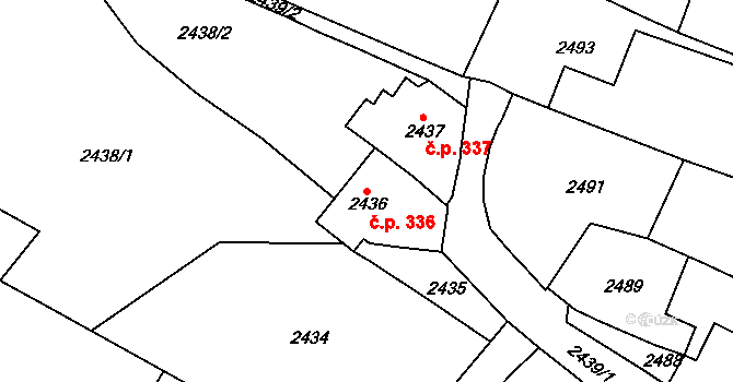 Jemnice 2735954 na parcele st. 2436 v KÚ Jemnice, Katastrální mapa