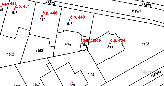 Chrast 41575954 na parcele st. 985 v KÚ Chrast, Katastrální mapa