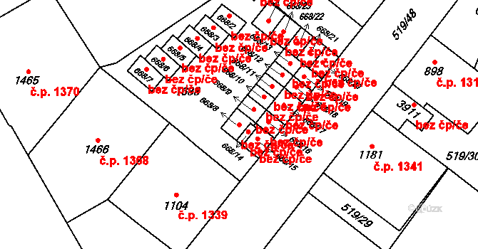 Ostrava 42663954 na parcele st. 668/8 v KÚ Zábřeh-VŽ, Katastrální mapa