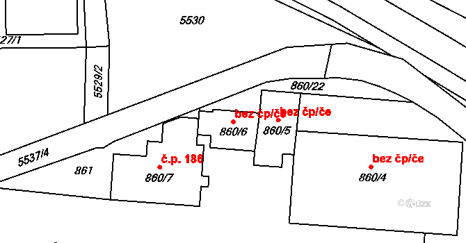 Přerov 43855954 na parcele st. 860/6 v KÚ Újezdec u Přerova, Katastrální mapa