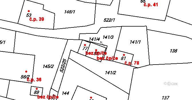 Rudná 46540954 na parcele st. 85 v KÚ Horní Rudná, Katastrální mapa