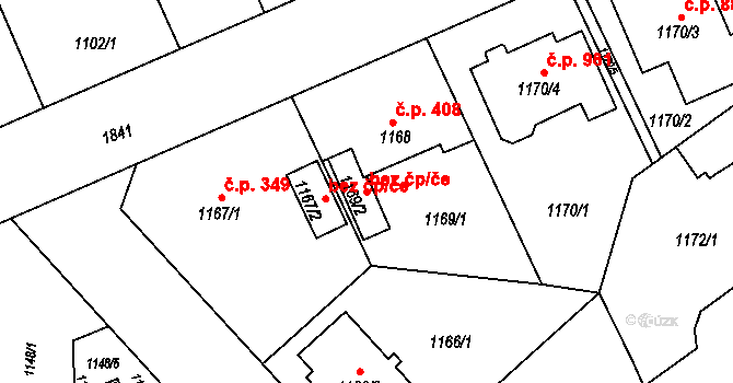 Plzeň 48131954 na parcele st. 1169/2 v KÚ Bručná, Katastrální mapa