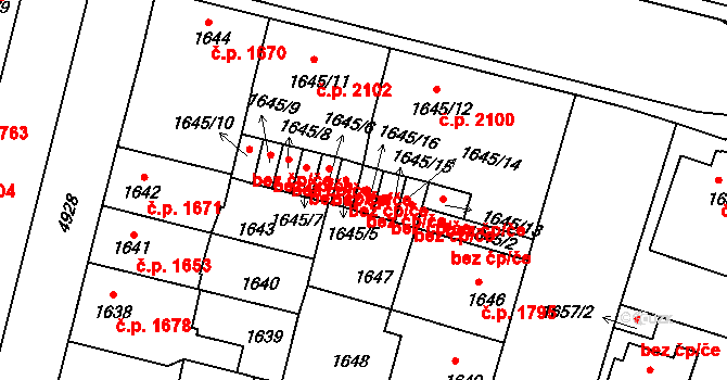 Louny 50103954 na parcele st. 1645/16 v KÚ Louny, Katastrální mapa