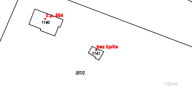 Stará Paka 50381954 na parcele st. 1141 v KÚ Stará Paka, Katastrální mapa