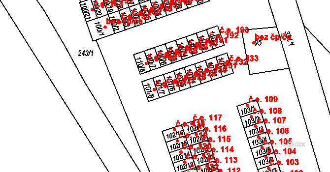 Šumná 127, Litvínov na parcele st. 101/7 v KÚ Šumná u Litvínova, Katastrální mapa